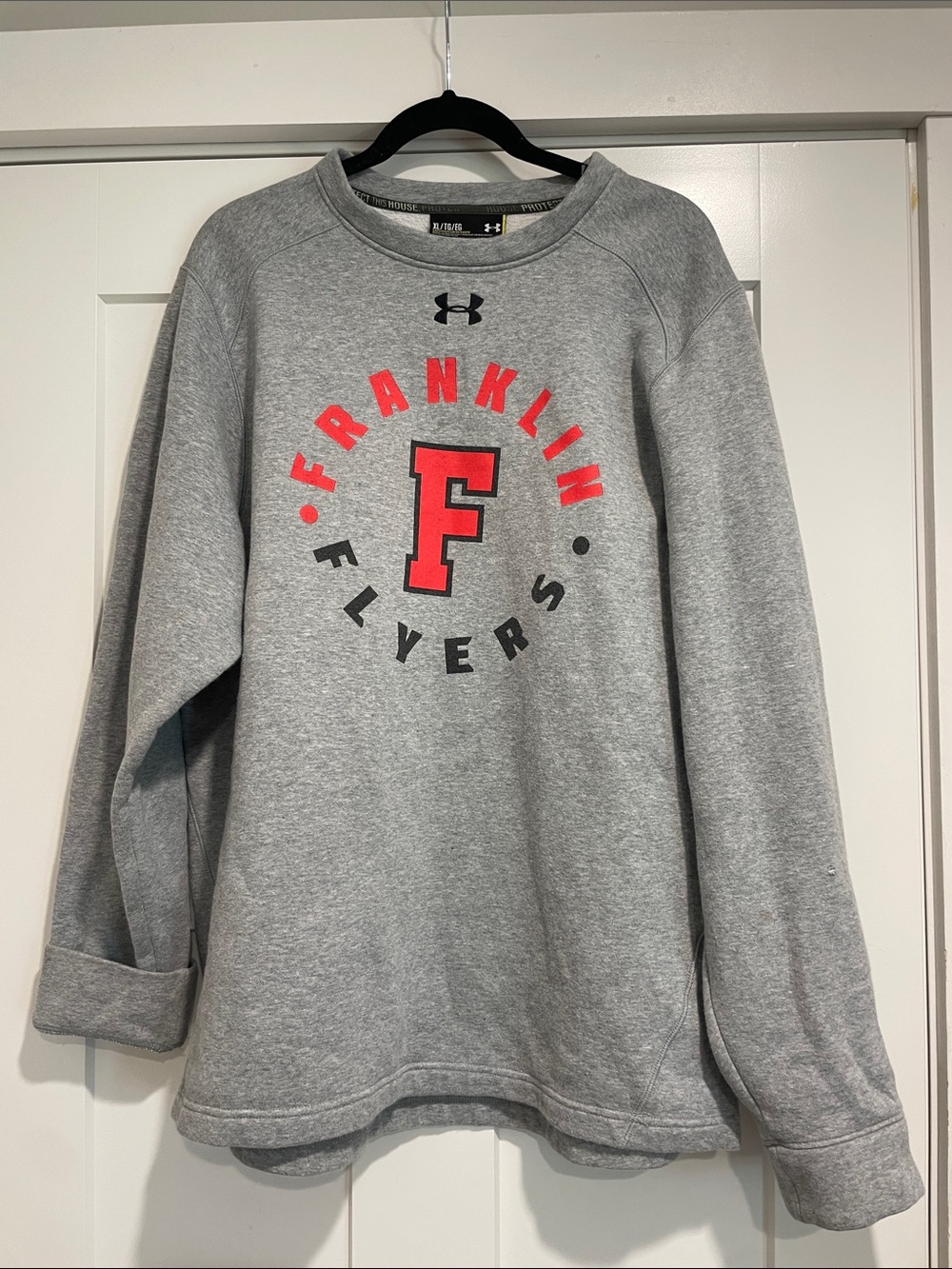Under Armour Gray Crewneck with Red Franklin F Logo